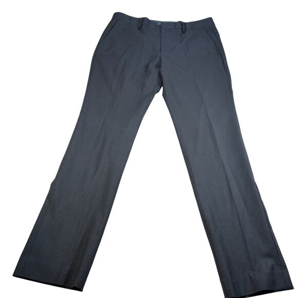 Bonobos Mens Jetsetter navy blue dot flat front dress pants.  Size 33x32. wool - Picture 1 of 7